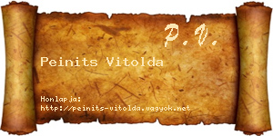 Peinits Vitolda névjegykártya